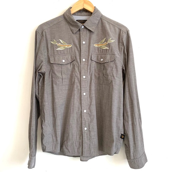 Howler Brothers Flying Fish 10th Anniversary Gaucho Snapshirt Men's Small - Picture 2 of 10